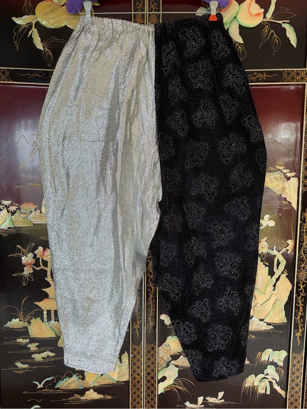 Vintage 80s velvet and lame balloon pants set costume - Picture 5 of 7